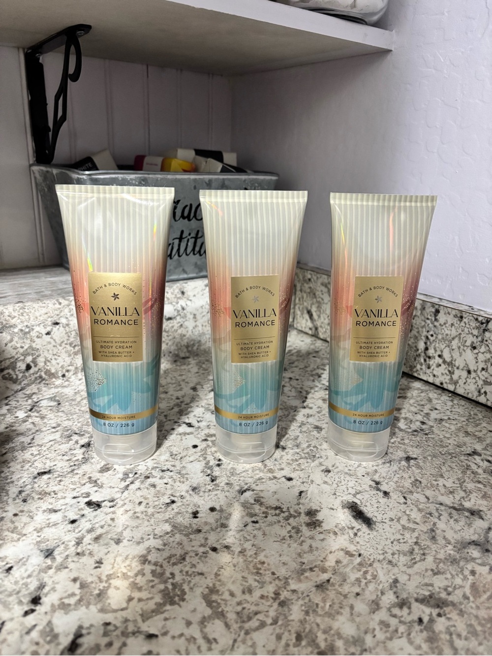3 Bath and Body Works  Vanilla Romance Body Cream Ultimate Hydration NEW